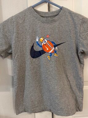 Nike Gray Tee with Blue & Orange Football Character
